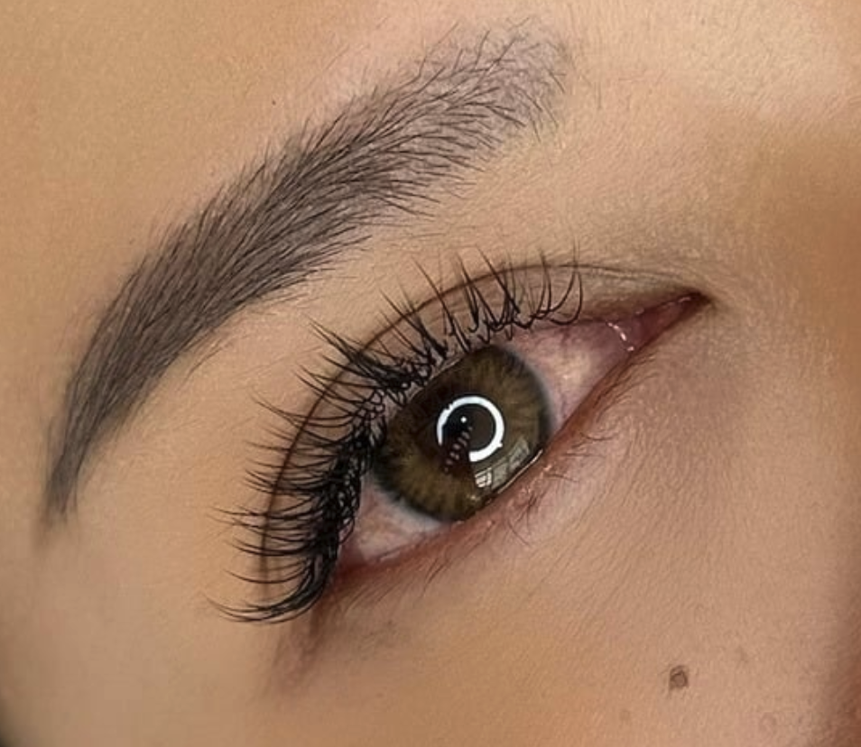 Classic lash extensions close-up